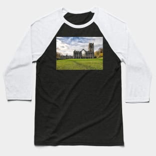 Fountains Abbey North Yorkshire art. English countryside Baseball T-Shirt